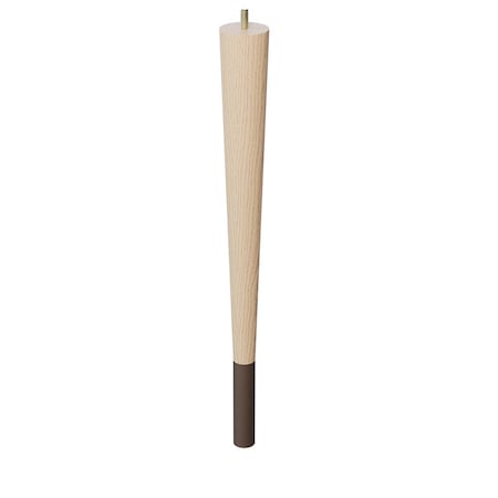 18 Round Tapered Leg With Bolt And 4 Warm Bronze Ferrule - Ash